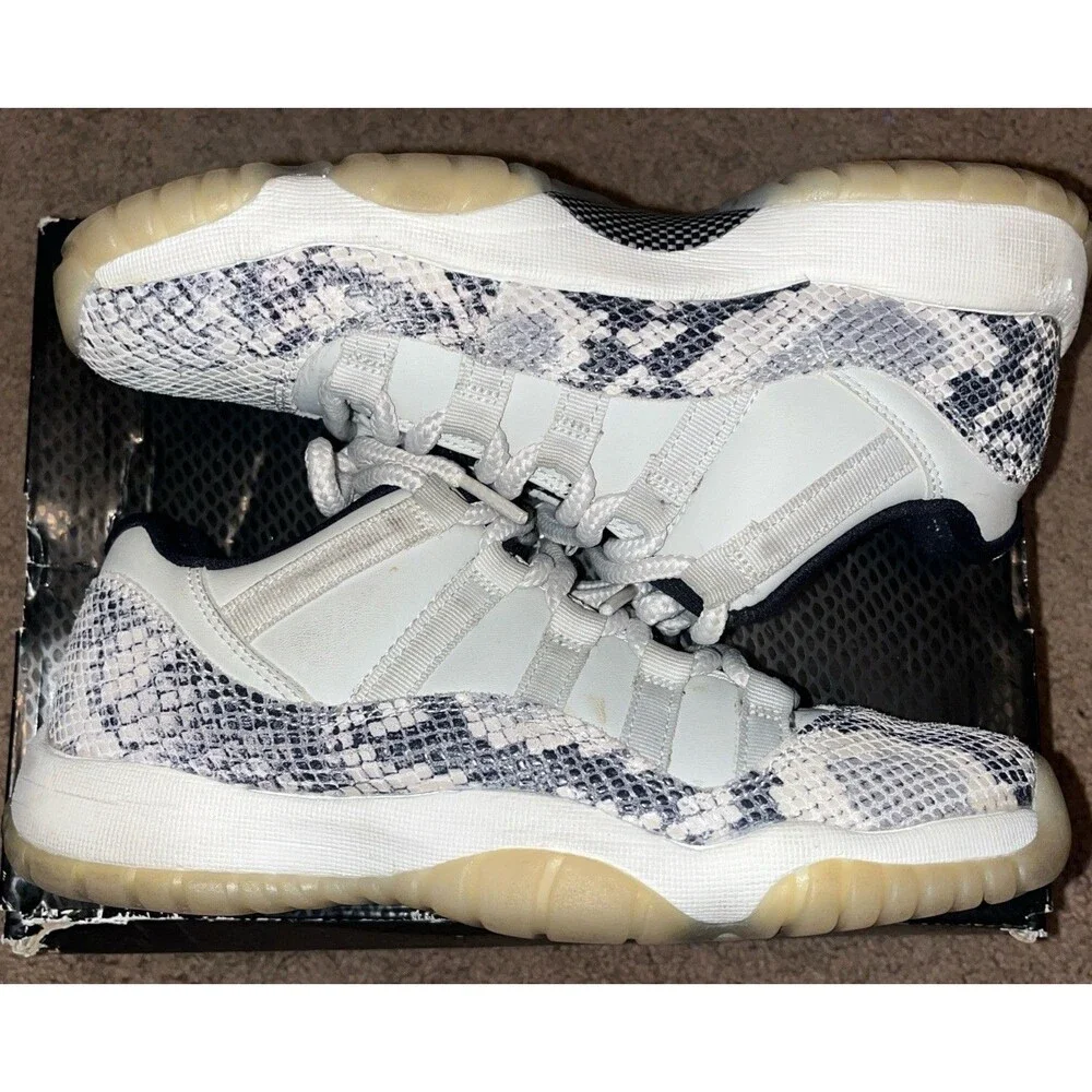 NIKE Air Jordan 11 Retro Low “Light Bone Snakeskin” Youth Size 5.5y